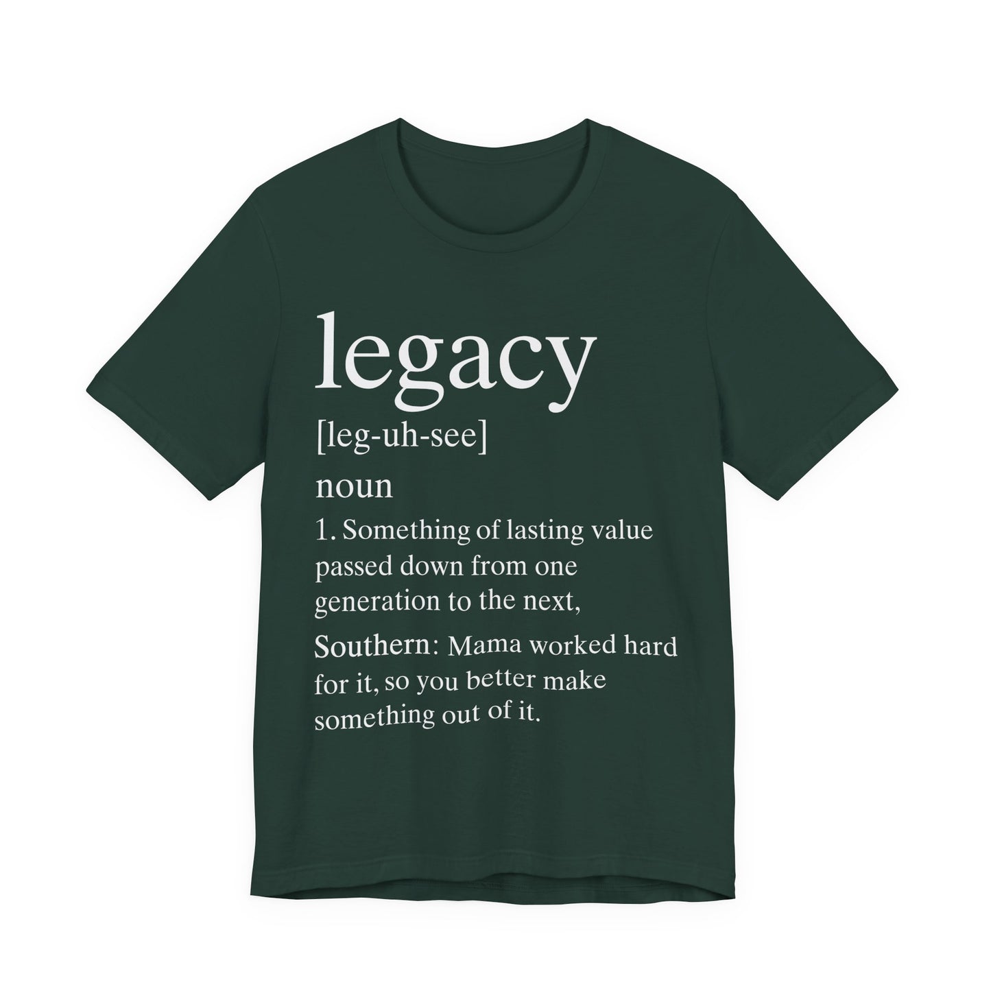 Founder's Legacy Definition T-Shirt — White Writing