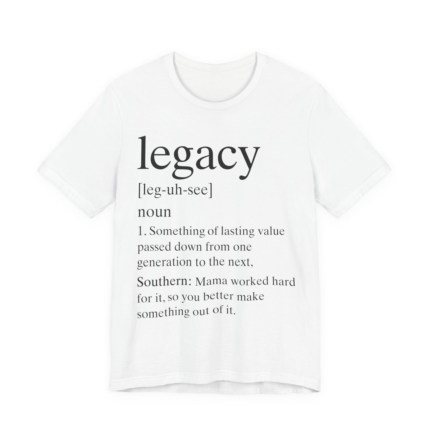 Founder's Legacy Definition T-Shirt — Black Writing