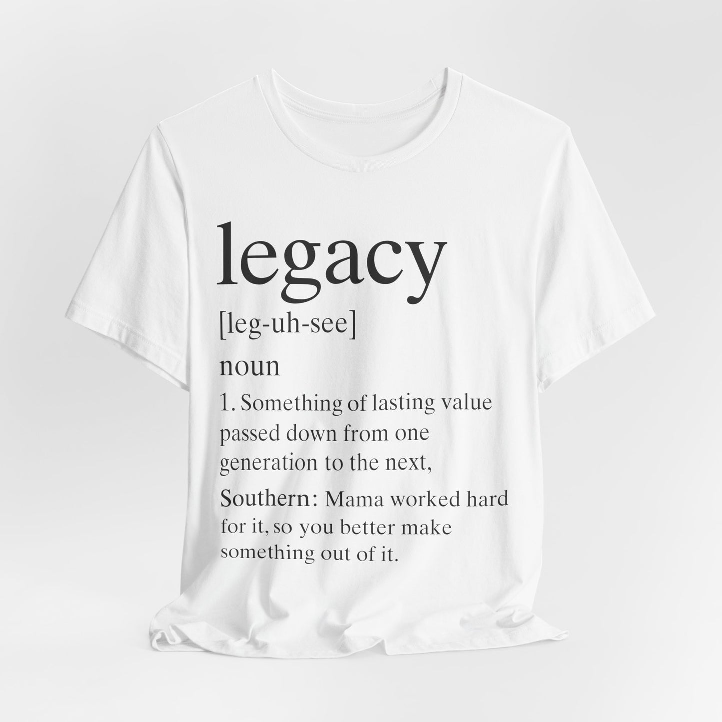 Founder's Legacy Definition T-Shirt — Black Writing