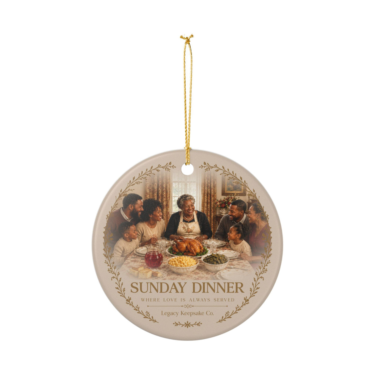 Sunday Dinner Ceramic Ornament, First in Series