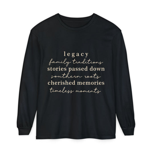 Long Sleeve Tee — 'Legacy of Stories Passed Down' Soft White Memory Shirt